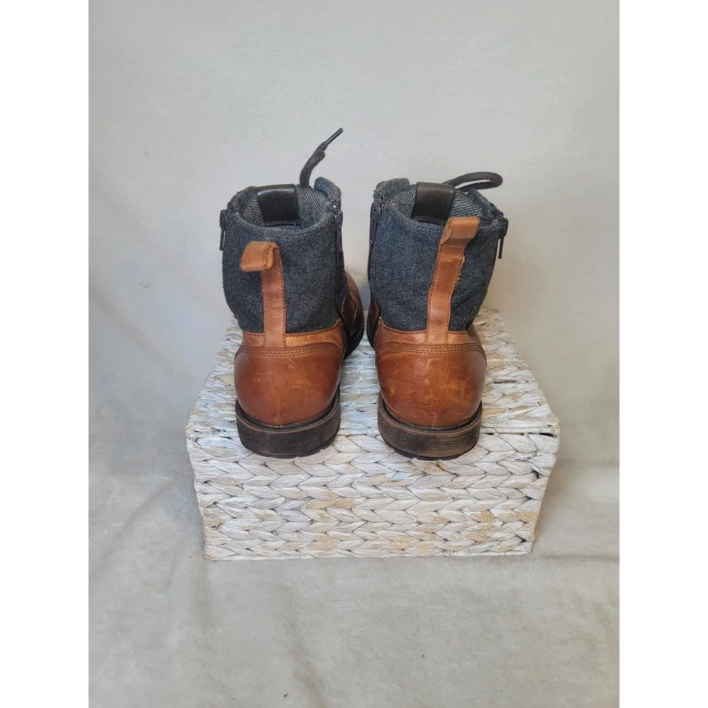 Aldo Heritage Rustic Brown Leather Wool Boots Size 9.5 Urban Explorer Rugged